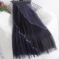 thumbnail image 2 of Alkepwun Skirts for Women Patchwork Pleated Mesh Elastic Waist A-Line Large Hem Mid-Length Skirt Lightweight Comfort Breathable Princess, 2 of 6