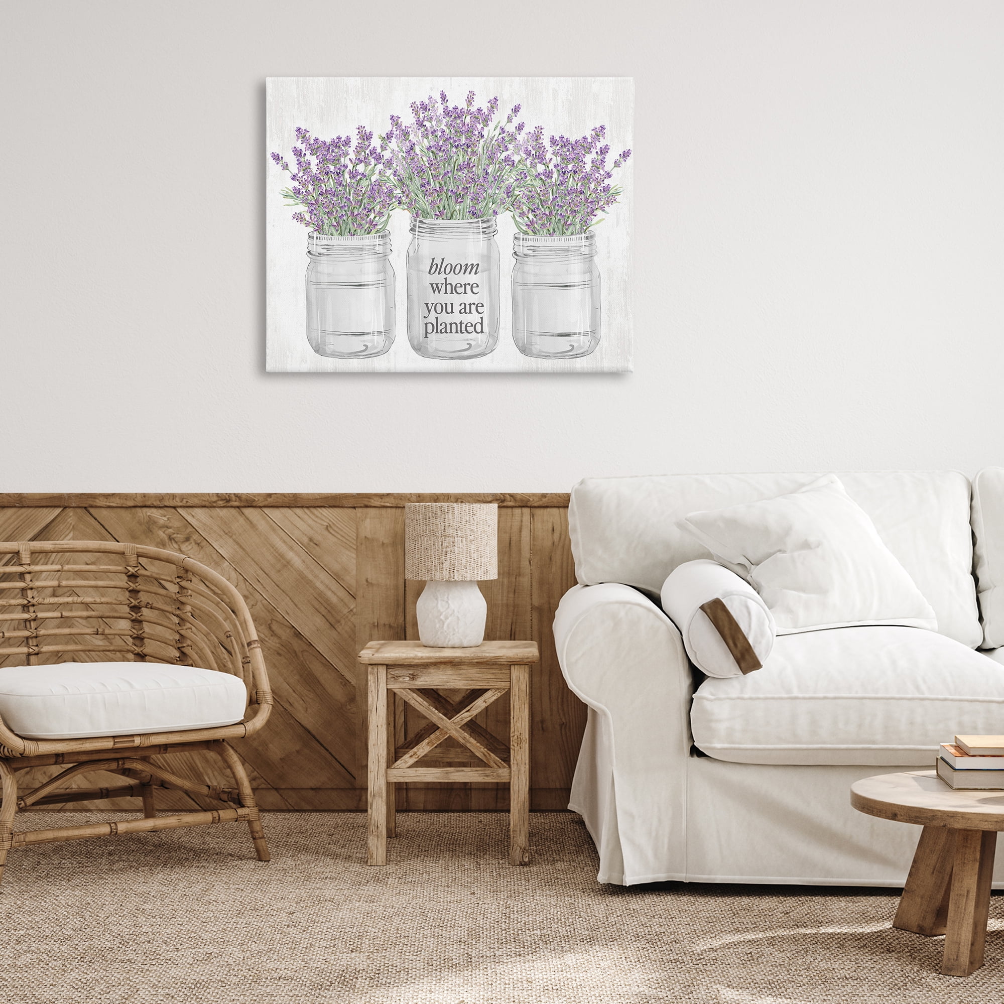 Stupell Industries Where You're Planted Botanical & Floral Painting Gallery Wrapped Canvas Art Print Wall Art, 40 x 30