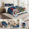 thumbnail image 6 of Quilts King Size Bedding Set, Navy Blue Gnomes Christmas Lightweight Quilted Comforter, Xmas Tree Elk Snowflake Balls Soft Reversible Bedspread Coverlet with Pillow Covers for All Season, 96" x 106", 6 of 9
