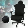 thumbnail image 2 of Office Chair Cover with Armrest Covers， Universal Stretch Desk Chair Cover, Computer Chair Slipcovers- Black, 2 of 7
