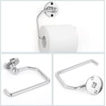 thumbnail image 3 of Wall-mount Bathroom Accessories Kit 4 Pieces Bathroom Hardware Silver Fixtures, 3 of 3