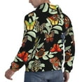 thumbnail image 6 of Pofeuu Multicolored Butterflies Print Mens Casual Hooded Collar Drawstring Hoodies Pullover Sweatshirts Casual Long Sleeve Shirts-XX-Large, 6 of 7