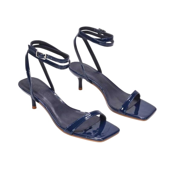 XY London Womens Nikita Patent Low Kitten Heel Sandals