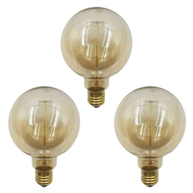 Foco Vintage Globo 40W Luz Cálida Incandescente 3 pzs Adir 2958
