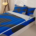 thumbnail image 3 of Homewish Vintage Camouflage Zipper Full Size Comforter Sets with Fitted Sheet and 2 Pillowcases,Modern Geometric Zipper Bedding Set,Navy Gray,Light Gray Reversible,4pcs, 3 of 8