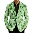 thumbnail image 4 of Nokdvo Mens Blazer Valentine's Day Corduroy Jacket Lapel Heart Print Suit Jackets Long Sleeve Slim Fit Lightweight Valentines Day Heart Suit,Mint Green 2XL, 4 of 6