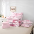 thumbnail image 6 of jejeloiu Personalized Gifts Bowtie Bedding Comforter Set 7 Pieces,Letter S Full Bedding Set,Pink Bow Bowknot Fitted Sheet Flat Sheet,Lightweight Room Decoration Reversible, 6 of 8