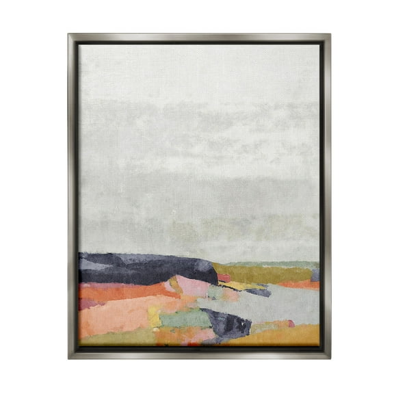 Stupell Industries Modern Hue Landscape Abstract Painting Gray Floater Framed Canvas Art Print Wall Art, 17 x 21