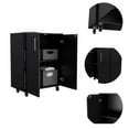 thumbnail image 5 of Storage Cabinet, Casters, Double Door, Two Interior Shelves Black, 5 of 7