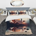 thumbnail image 2 of Designart "Pastel Serenity Mid-Century Bliss IV" Minimalism Bedding Covert Set - Abstract Minimalism Orange Abstract Bed Set With 2 Shams, 2 of 6