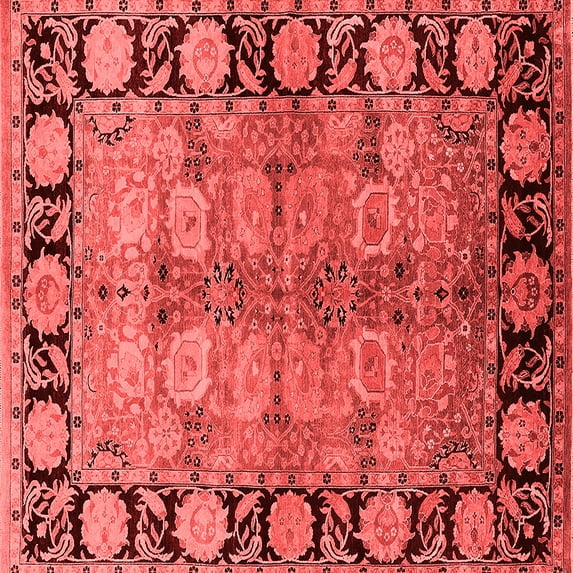 Ahgly Company Indoor Square Oriental Red Industrial Area Rugs, 3' Square