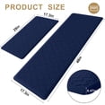 thumbnail image 2 of Buganda Kitchen Rugs and Mats, Sets of 2 Runner Rugs, Anti Fatigue Kitchen Rugs, Non Slip Waterproof Floor Mats, 17.3"x48"+17.3"x29", Navy Blue, 2 of 9