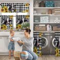 thumbnail image 5 of Cow Kitchen Curtain Valance and Tiers Set Farm Animal Yellow Sunflowers Rod Pocket Kitchen Tier & Valance Set 3 Piece Black White Buffalo Check Plaid Window Curtain Valance Tier Set 54 in x 24 in, 5 of 6