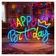 thumbnail image 3 of Letrero De Neón"Happy Birthday" Para Dormitorio, Ambiente Festivo, Fiesta, Cafetería, Tienda, Decoración De Pared, Regulable Por USB, 40.6x26.7cm, 3 of 6