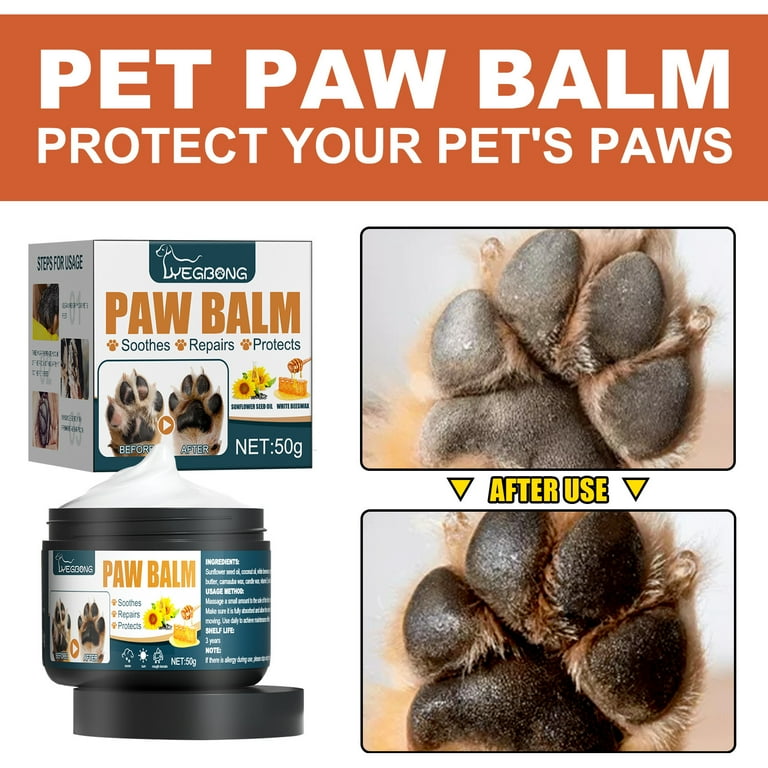 Pet Dog and Cat Paw Soother Tin Natural Healing Paw Pad Balm for Pets Dog Skin Soother for Dry Cracked and Rough Paws