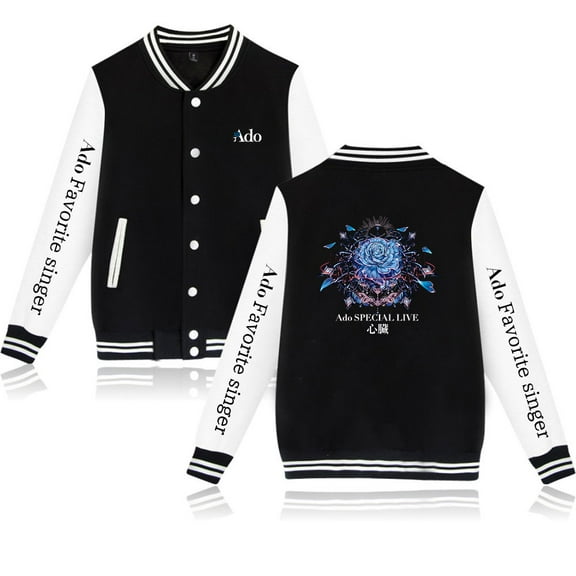 Ado Men's and women's retro hip-hop fashionable long sleeved baseball jacket