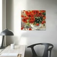 thumbnail image 4 of JRXY Red Flower Wall Art Framed Retro Flowers Pictures Canvas Wall Art Decor Wall Art Canvas Paintings Living Room Bedroom Prints Modern Artwork for Office Bathroom Kitchen (Black Framed) picture 3, 4 of 5