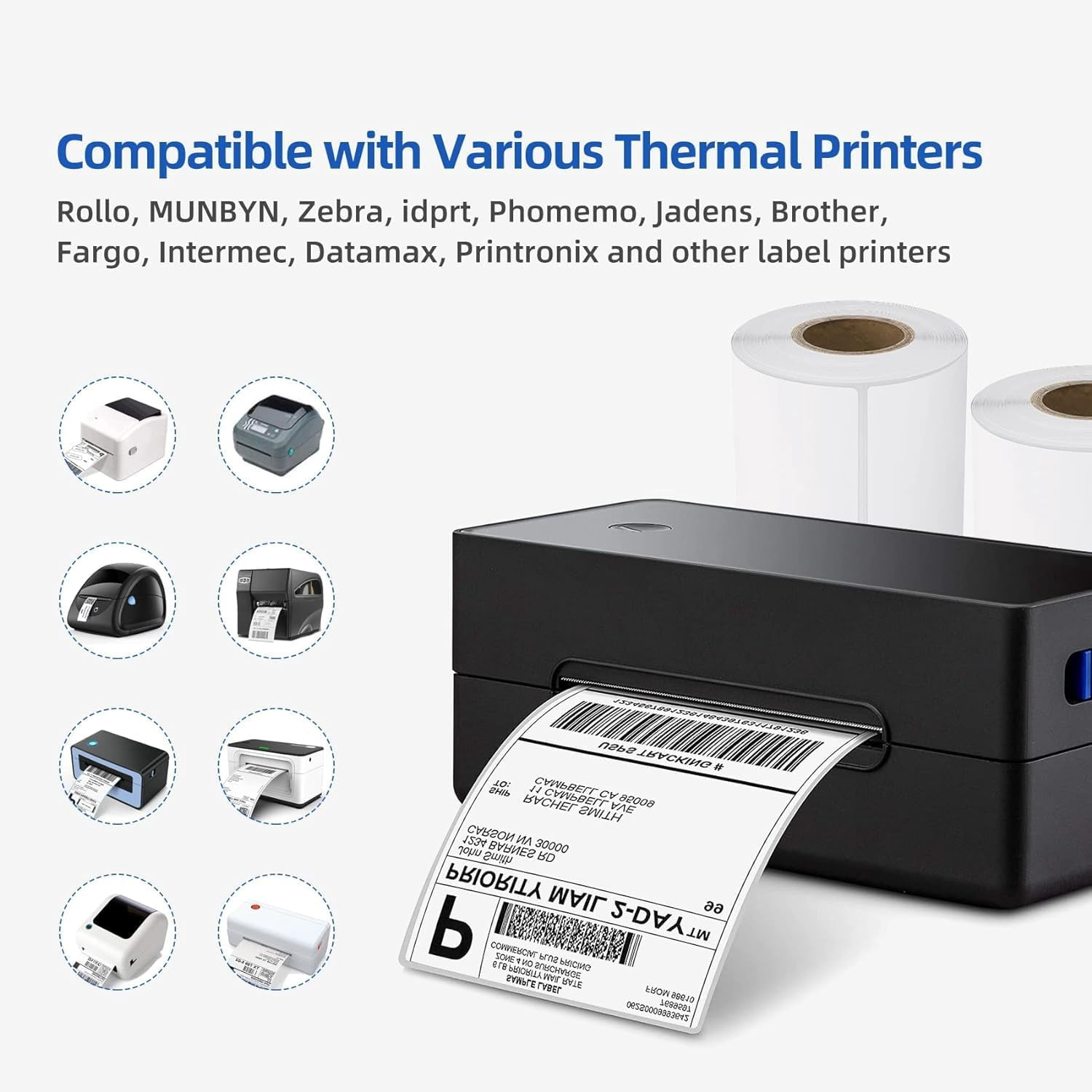 1000 Pack 4x6 Thermal Shipping Labels, Direct Print Adhesive Paper for Mailing & Packages