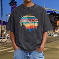 thumbnail image 2 of Mens T Shirts Summer Vacation Beach Shirts Short Sleeve Round Neck Distressed Graphic Tees, 2 of 5