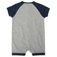 thumbnail image 3 of Infant  Heather Gray Boston Red Sox Extra Base Hit Raglan Full-Snap Romper, 3 of 3