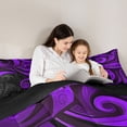 thumbnail image 5 of Manfei Abstract Swirl Stripes Bedding Comforter Set 2pcs for Teens,Geometric Lines Twin Comforter Sets Microfiber,Black Purple Breathable Bedding Set,Lightweight Room Decor,Reversible, 5 of 8