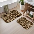 thumbnail image 2 of Brown and Beige Leopard Print Bath Mat Set Of 2,Non-Slip Rug for Bathroom,Kitchen,Bedroom,Entrance, 30x17 and 23.5x15.7 Inches, 2 of 5