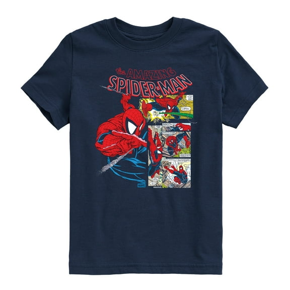 Marvel - Spider-Man Comic Panel - Youth Short Sleeve Graphic T-Shirt