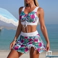 thumbnail image 5 of YIFUNIN Women's Sexy Printed Three Piece Bikini Set Swimsuit with Sarong Cover Up for Women Beach Vacation Honeymoon Pool Party,White M, 5 of 6