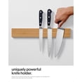 thumbnail image 4 of Magnetic Knife Holder for Wall or Fridge - No-Drill Bamboo Knife Magnetic Strip, 16″ - Renter Friendly, 4 of 4