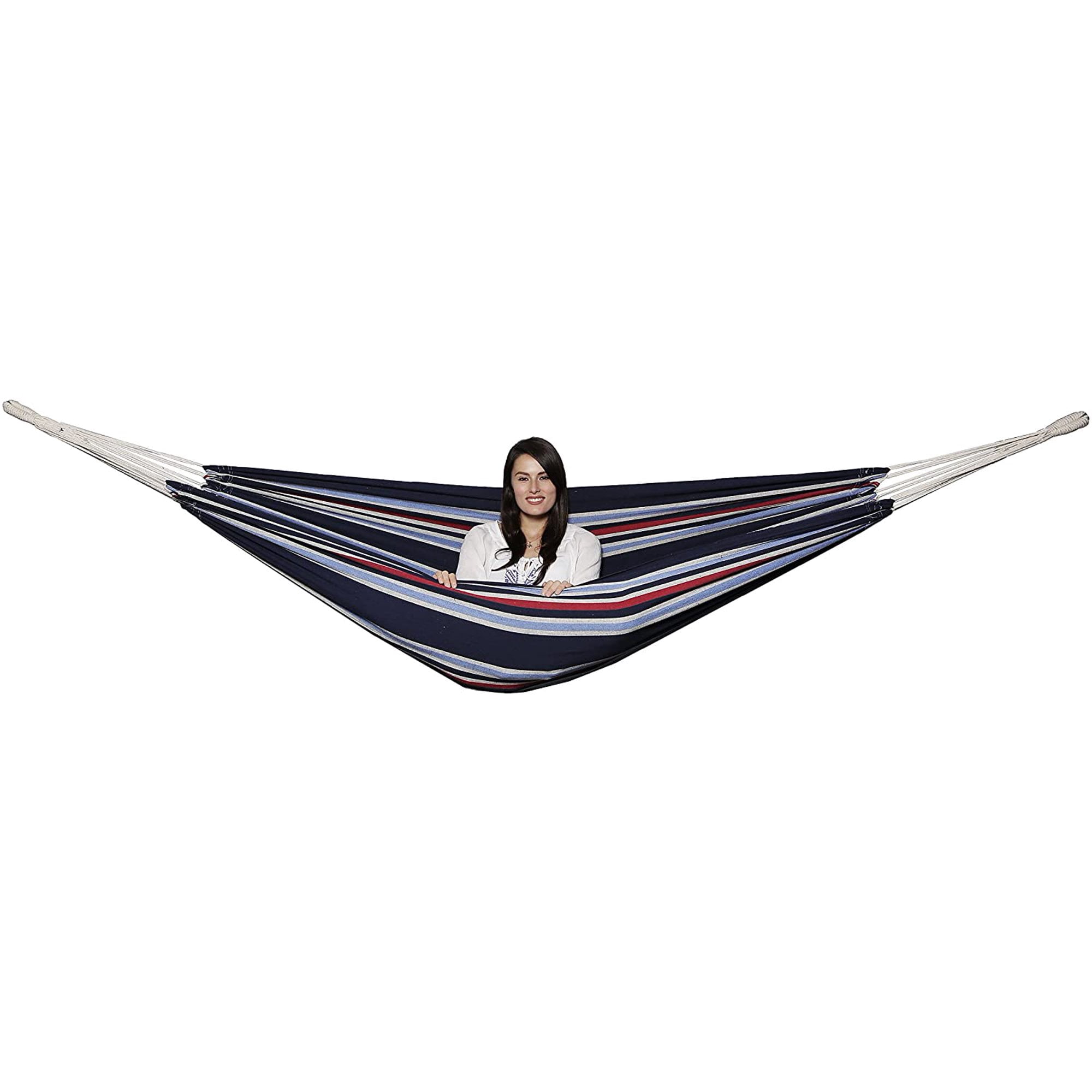Gilbin Cotton Double Hammock Portable 2 Person Durable Extra Large Canvas Hammock, Canvas Double Brazilian Hammock, Perfect for Camping, Outdoors Gear, Backpack, Hiking, Hunting, Backyard