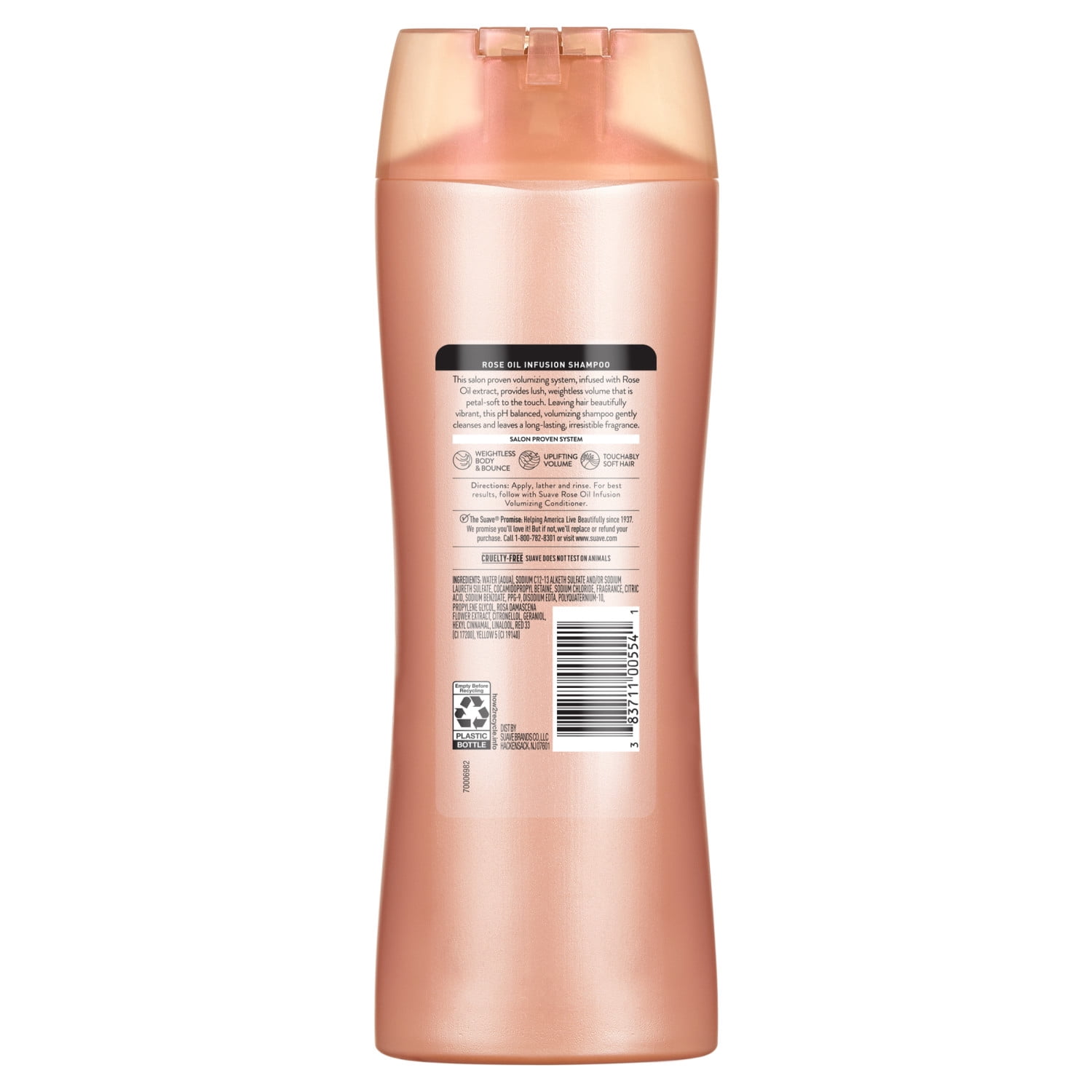(6 pack) Suave Rose Oil Infusion Volumizing Shampoo for Fine, Flat Hair, 12.6 FL OZ