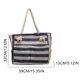 thumbnail image 4 of Bolso Hobo Paja para Mujer Mano Playa Verano Color A Rayas () Azul, 4 of 9