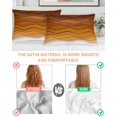 thumbnail image 3 of Orange Ombre Stripes Pillow Cases Standard Size Set of 2, Smooth Satin Pillowcase for Hair and Skin, Farmhouse Retro Abstract Waves Art Decorative Cooling Bed Pillow Covers with Zipper, 20x26 Inches, 3 of 5
