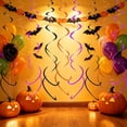 thumbnail image 5 of MYUNNIL Halloween Swirl Hanging Streamers, Double-Swirl Design Black Orange Purple Spiral Ceiling Ornaments, 9 Pcs 39" Lightweight Paper Party Banner Supplies for Wall Window Holiday Party Decor, 5 of 7
