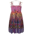 thumbnail image 4 of Runhomal Robe d'Été Décontractée Sans Manches à Fleurs pour Filles Bretelles Spaghetti Robe de Plage Violette 140, 4 of 7