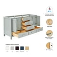 thumbnail image 2 of Ariel Cambridge 66 Inch Double Sink Base Cabinet In Grey, 2 of 10