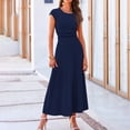 thumbnail image 2 of RFQWOVSR Women's Casual Knit Short Sleeve Crop Top High Waist Midi Skirt 2 Piece Set Elegant Summer Dress Outfit M, 2 of 5