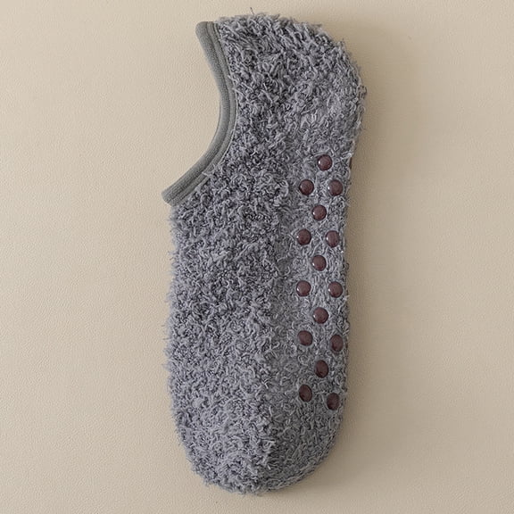 suxuMhao Coral Fleece Socks, 3 Pairs Dark Gray Ankle Socks-Thermal Short Socks for Autumn, Fluffy Floor Socks with Warmth, One Size Fits Most, Soft Comfort for Daily Wear, Suitable for Home Use​