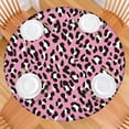 thumbnail image 2 of Pink and Black Of Leopard Print Round Fitted Tablecloth with Elastic Edge,Dining Table Cover Waterproof,Outdoor Round Tablecloth for Camping,Dining,Indoor and Outdoor, 2 of 7