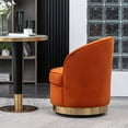 thumbnail image 5 of Wania Contemporary Velvet Swivel Chair in Orange, 5 of 10
