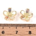 thumbnail image 3 of Transparent Electroplate Glass Bead Caps 5-Patal Flower Light Khaki 10~11x4~4.5mm Hole: 1.2~1.4mm Glass, 3 of 3