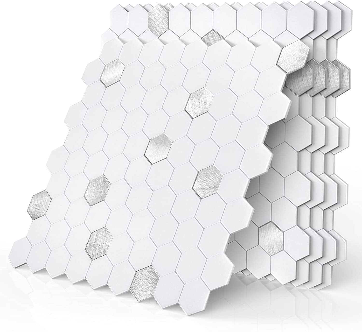 BeNice Peel And Stick Tile Backsplash - Hexagon Self Adhesive Wall Tiles Mint Green