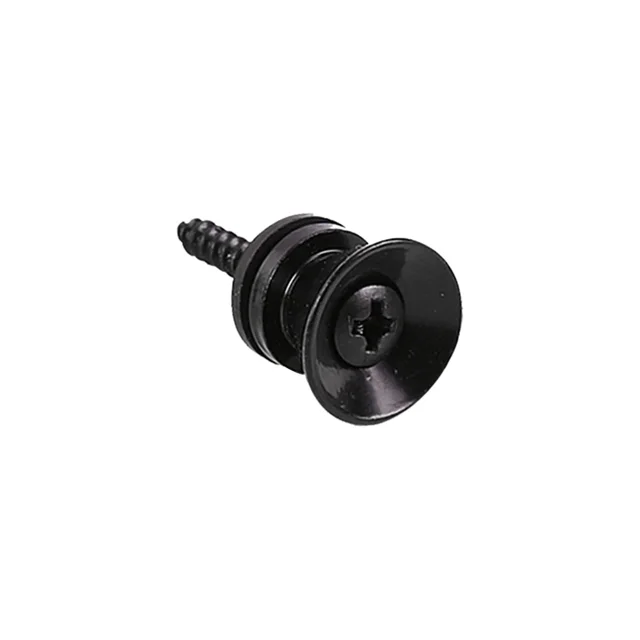2Pcs Metal Guitar Strap Button Strap Fixing Pin With Fixing Screw Guitar Strap Lock Knob With Lock Classical Guitar black