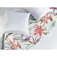 thumbnail image 2 of Tropical Bed Runner, Multicolored Lilies with Leaves Watercolor Exotic Art on Plain Back, Decorative Accent Bedding Scarf for Hotels Homes & Guest Rooms, Queen, Dark Salmon Olive Green, by Ambesonne, 2 of 3