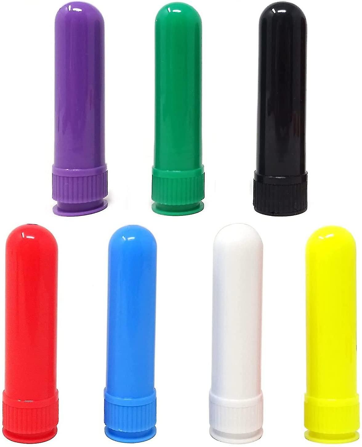 Kare & Kind DIY Essential Oil Inhaler Tubes Set - 5 Aluminum/Glass Tubes, 25 Wicks, Stickers & Tool