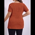 thumbnail image 4 of Blusas de Talla Grande para Mujer, Informales, con Cuello en V, Corta y Dobladillo Dividido, para Verano Color Naranja XL, 4 of 8