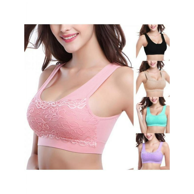 Buy Girls Breathable Sports Push Up Bra Seamless Padded Wire free