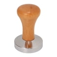 thumbnail image 2 of Coffee Powder Tamper, Beech Stainless Steel Easy To Clean Flat Base Rustproof Coffee Tamper  For Home 58mm/2.3in, 2 of 8