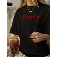 thumbnail image 1 of Vintage-Inspired Geometric Print T-Shirt for Women - Casual Crew Neck, Short Sleeve, Polyester Blend, Machine Washable - Perfect for Summer, 1 of 6
