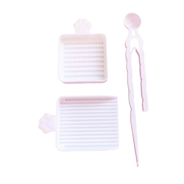 Fiocias 3-Piece Bead Collection Tray for Melting Beads, Sorting Tray for 2.6mm Beads, Creative Organizer Accessory in PP, Practical Sorting Function, Suitable White